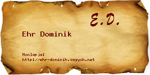 Ehr Dominik névjegykártya